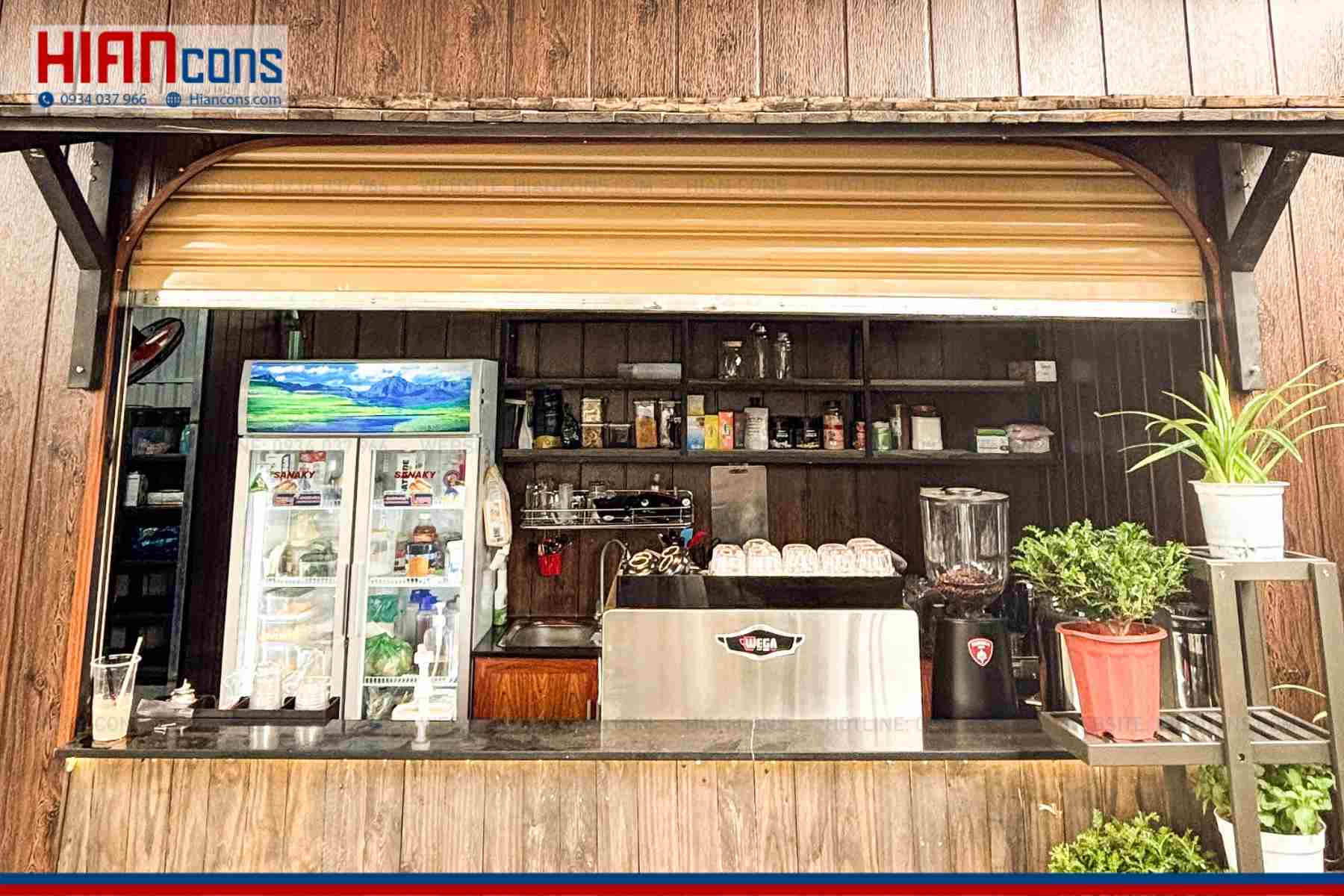 Thi công quán cafe B00M Coffee trọn gói