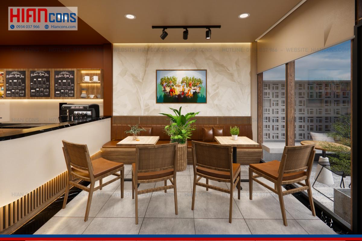 Thiết kế quán cafe khung thép Jutu