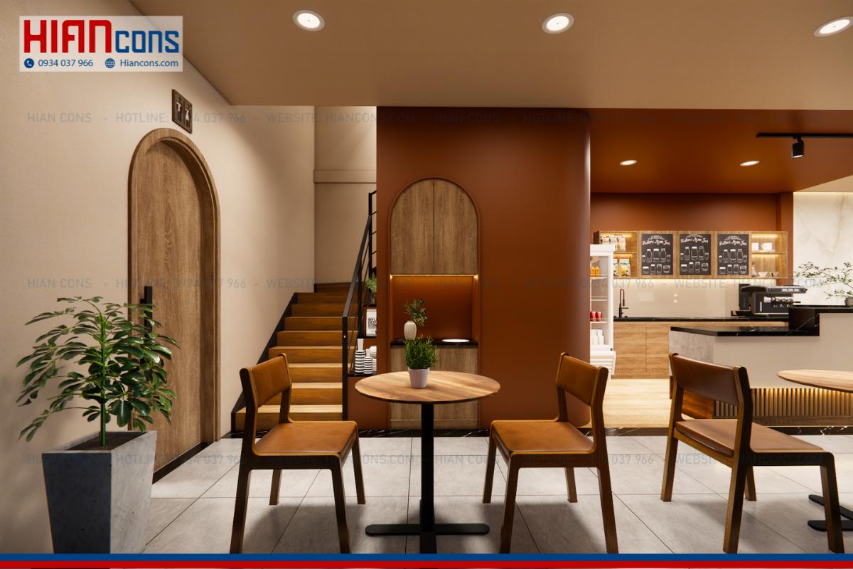 Thiết kế quán cafe khung thép Jutu