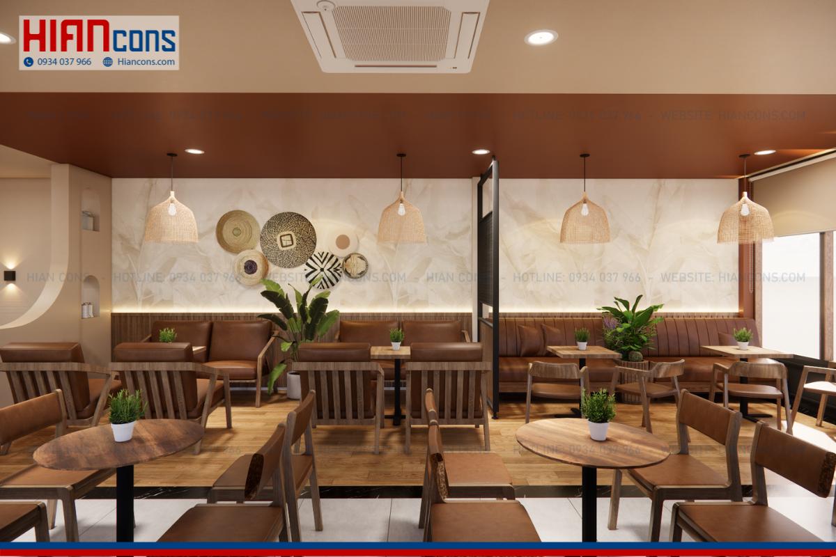 Thiết kế quán cafe khung thép Jutu