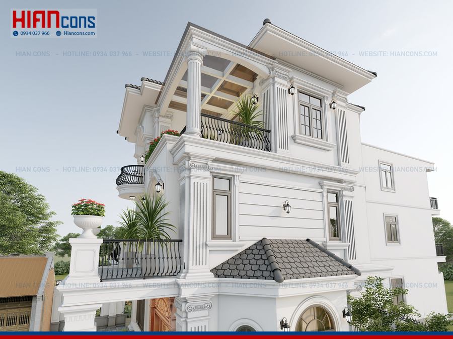 Thiết Kế Biệt Thự Cổ Điển 2 Tầng