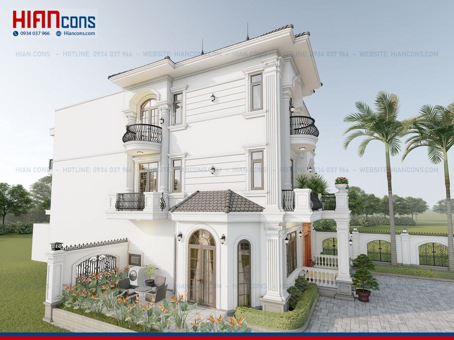 Thiết Kế Biệt Thự Cổ Điển 2 Tầng