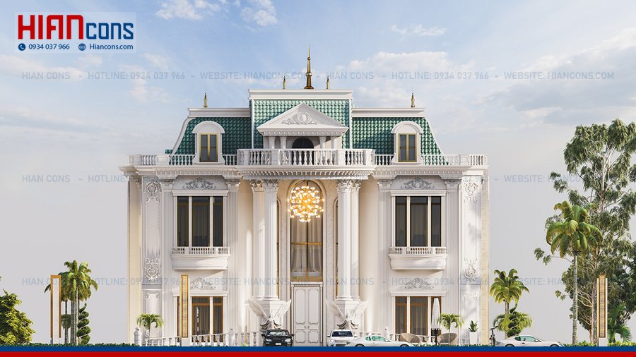 Biệt Thự Cổ Điển Mái Mansard 250m2