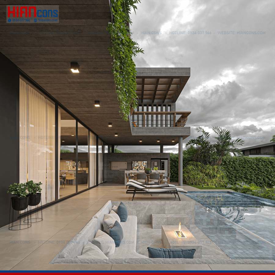 Thi Công Biệt Thự Hiện Đại 2 Tầng
