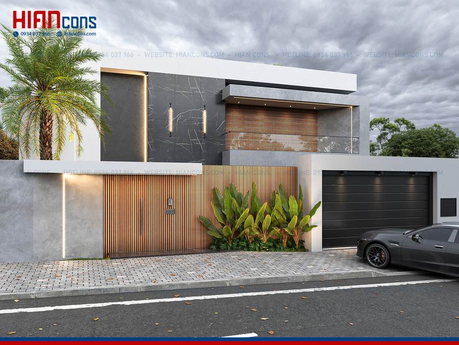 Thi Công Biệt Thự Hiện Đại 1 Trệt 1 Lầu