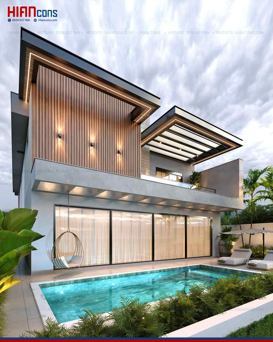 Báo Giá Biệt Thự Hiện Đại 1 Trệt 1 Lầu