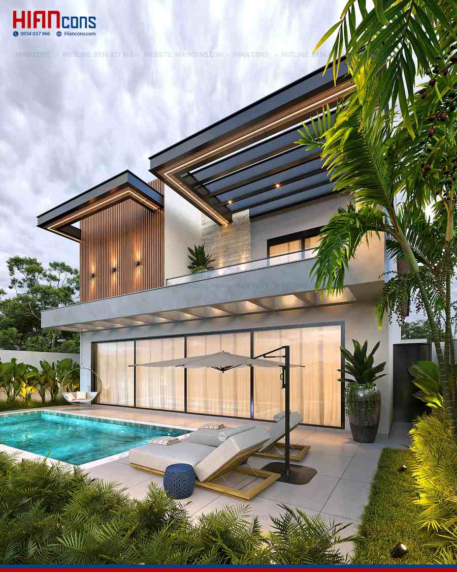 Báo Giá Biệt Thự Hiện Đại 1 Trệt 1 Lầu