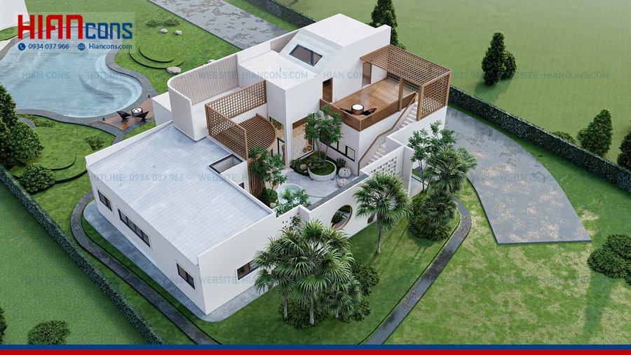 Biệt Thự Hiện Đại 1 Trệt 2 Lầu