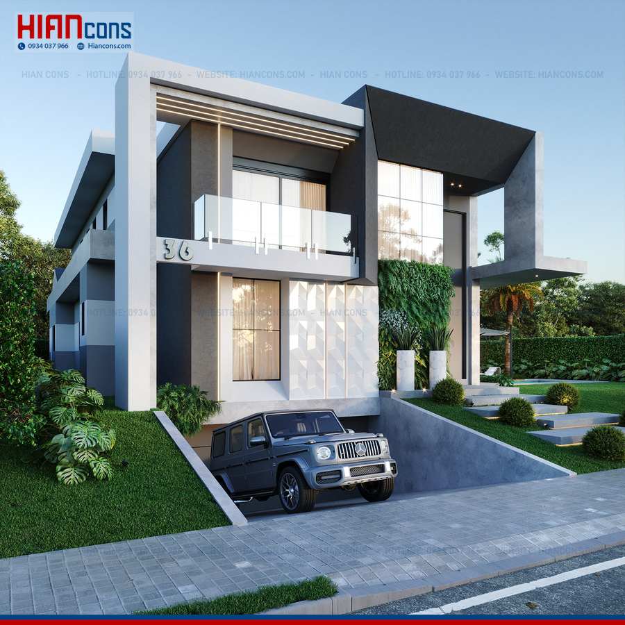 Thiết Kế Biệt Thự Hiện Đại 2 Mặt Tiền
