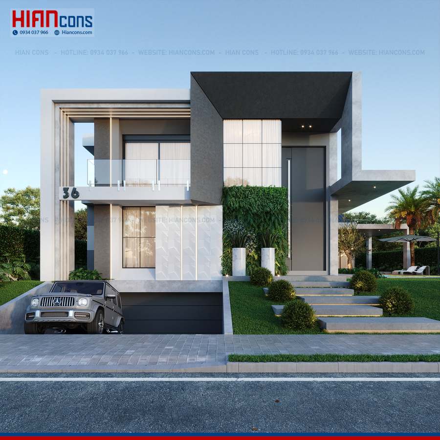 Thiết Kế Biệt Thự Hiện Đại 2 Mặt Tiền