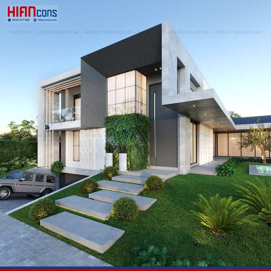Thiết Kế Biệt Thự Hiện Đại 2 Mặt Tiền