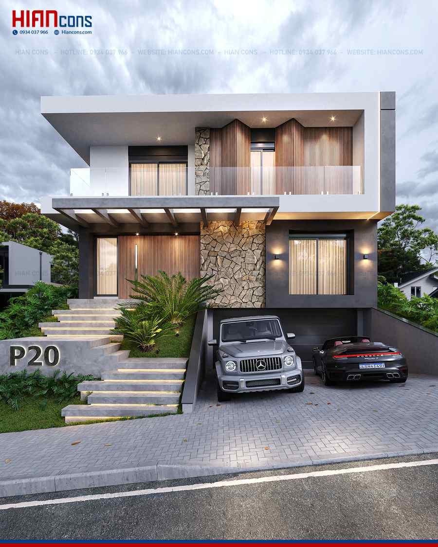 Thi Công Biệt Thự Hiện Đại 2 Mặt Tiền