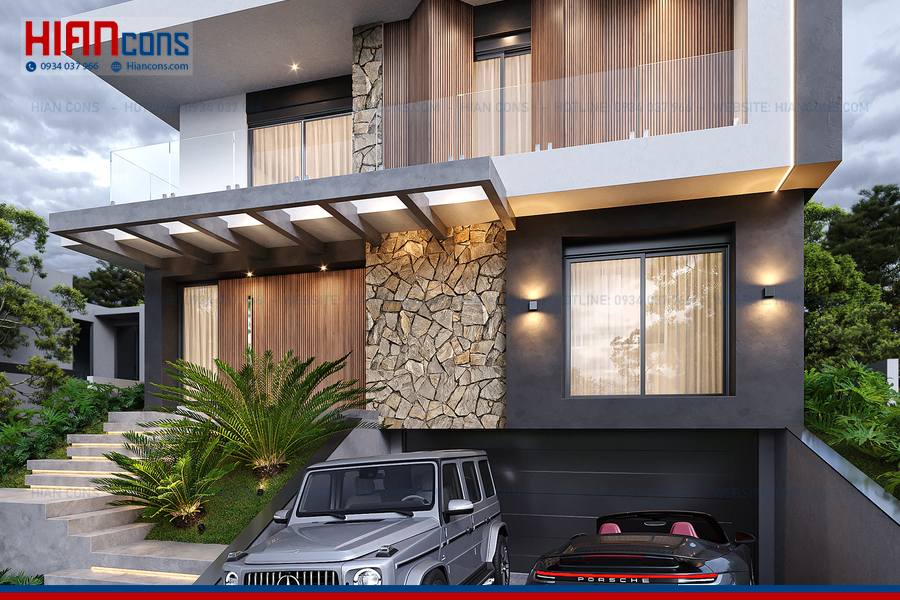 Thi Công Biệt Thự Hiện Đại 2 Mặt Tiền