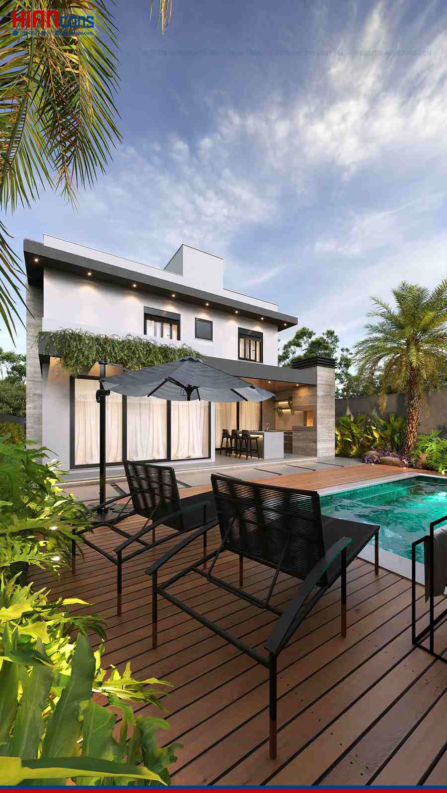Thi Công Biệt Thự Hiện Đại 3 Phòng Ngủ