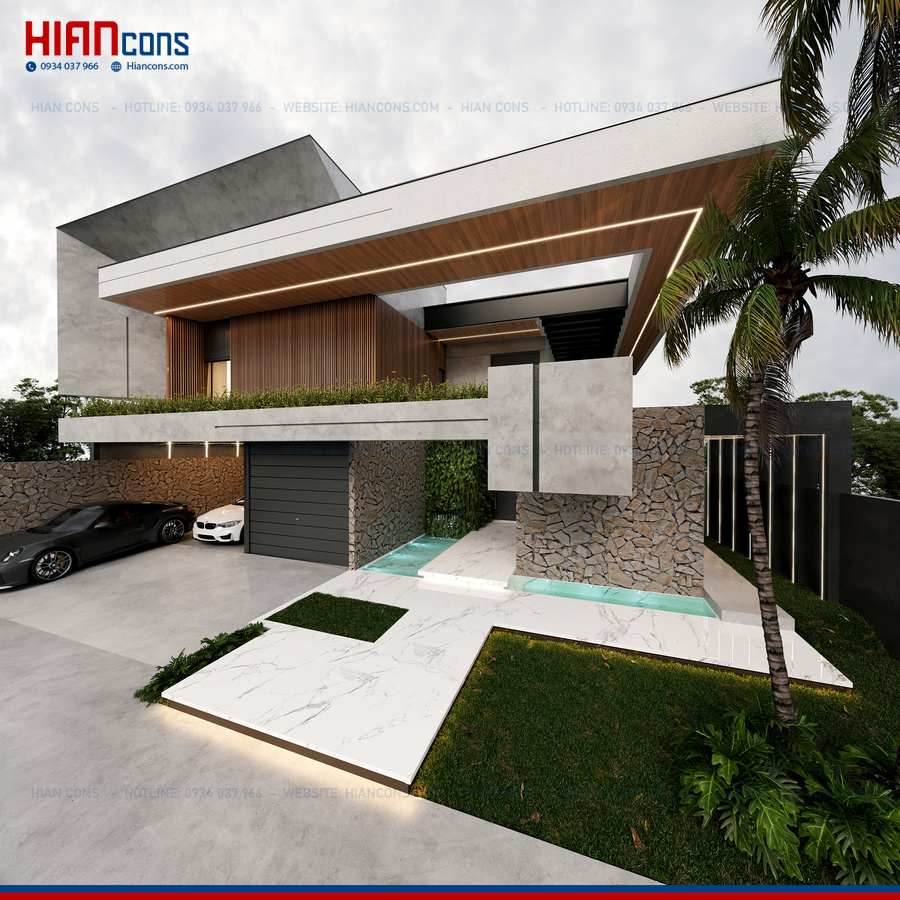 Thi Công Biệt Thự Hiện Đại 5 Phòng Ngủ