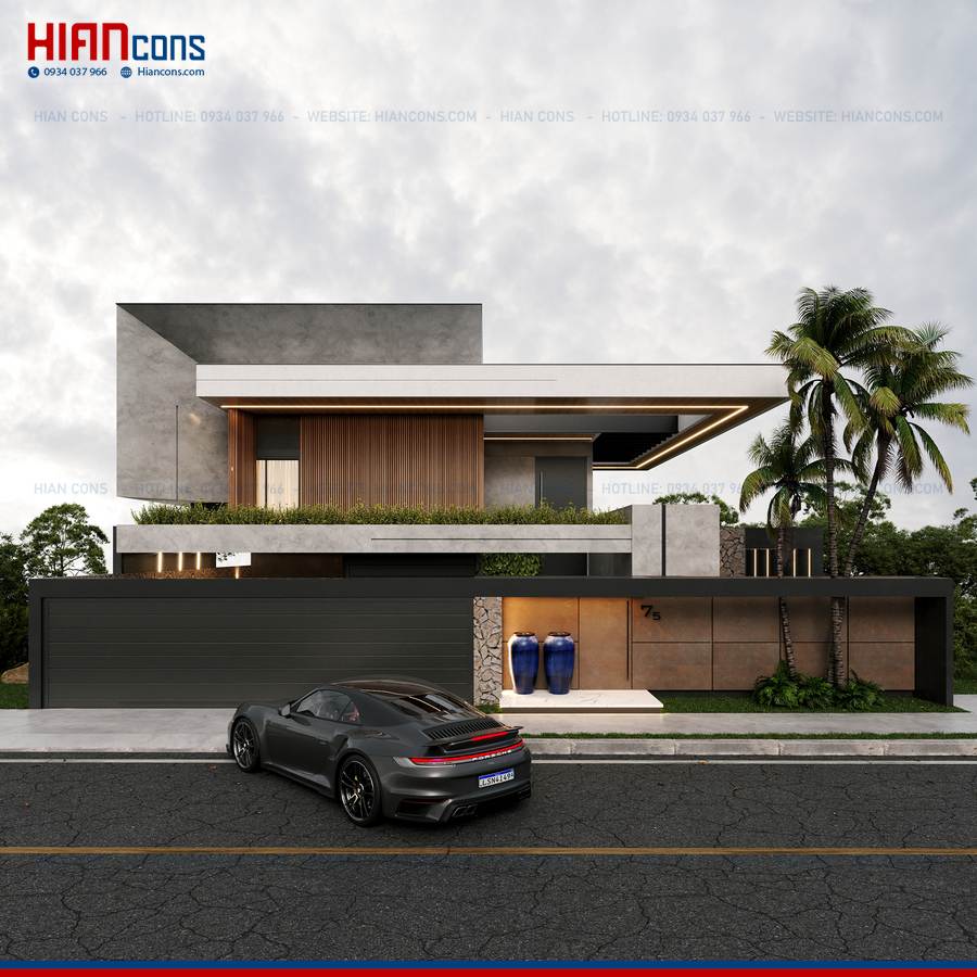 Thi Công Biệt Thự Hiện Đại 5 Phòng Ngủ