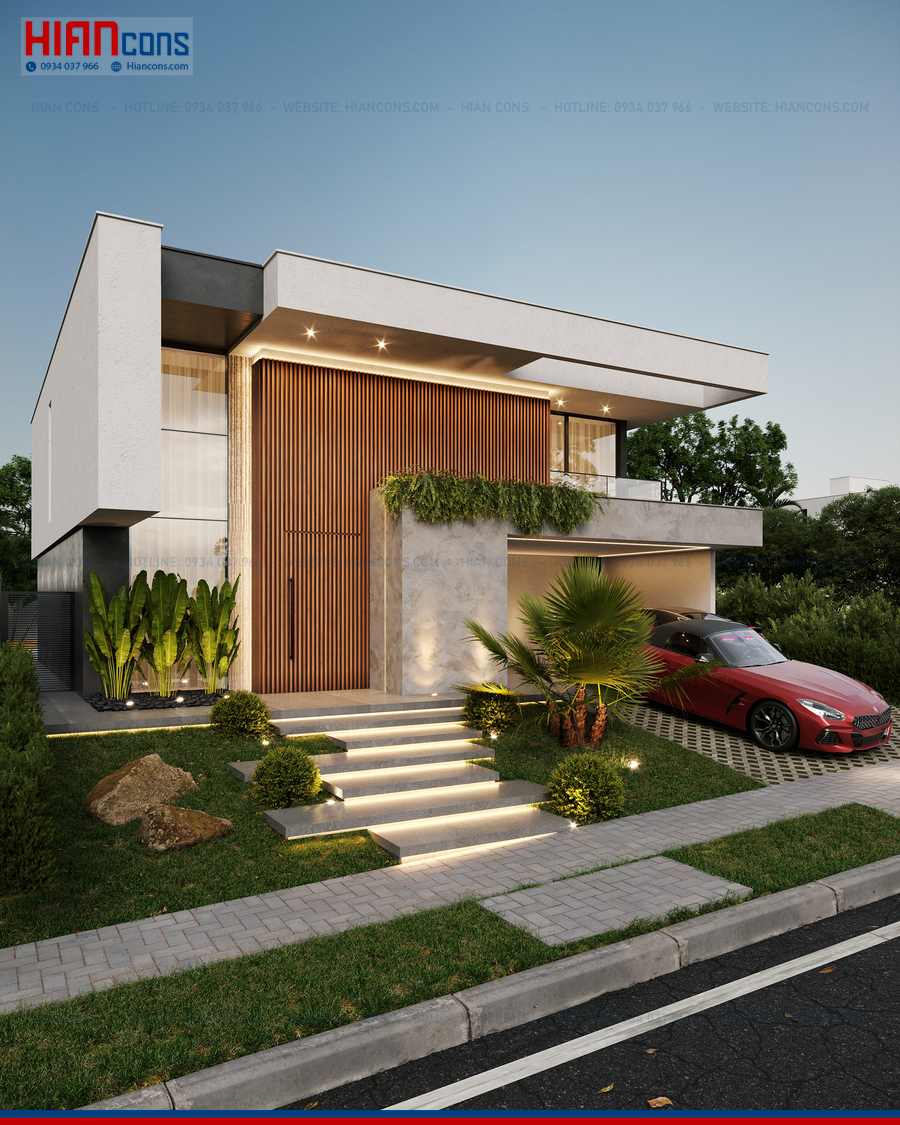 Thi Công Biệt Thự Hiện Đại Mái Bằng