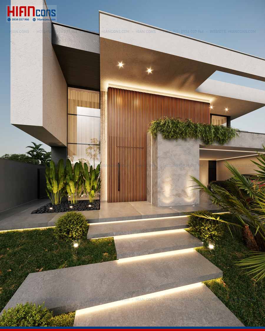 Thi Công Biệt Thự Hiện Đại Mái Bằng