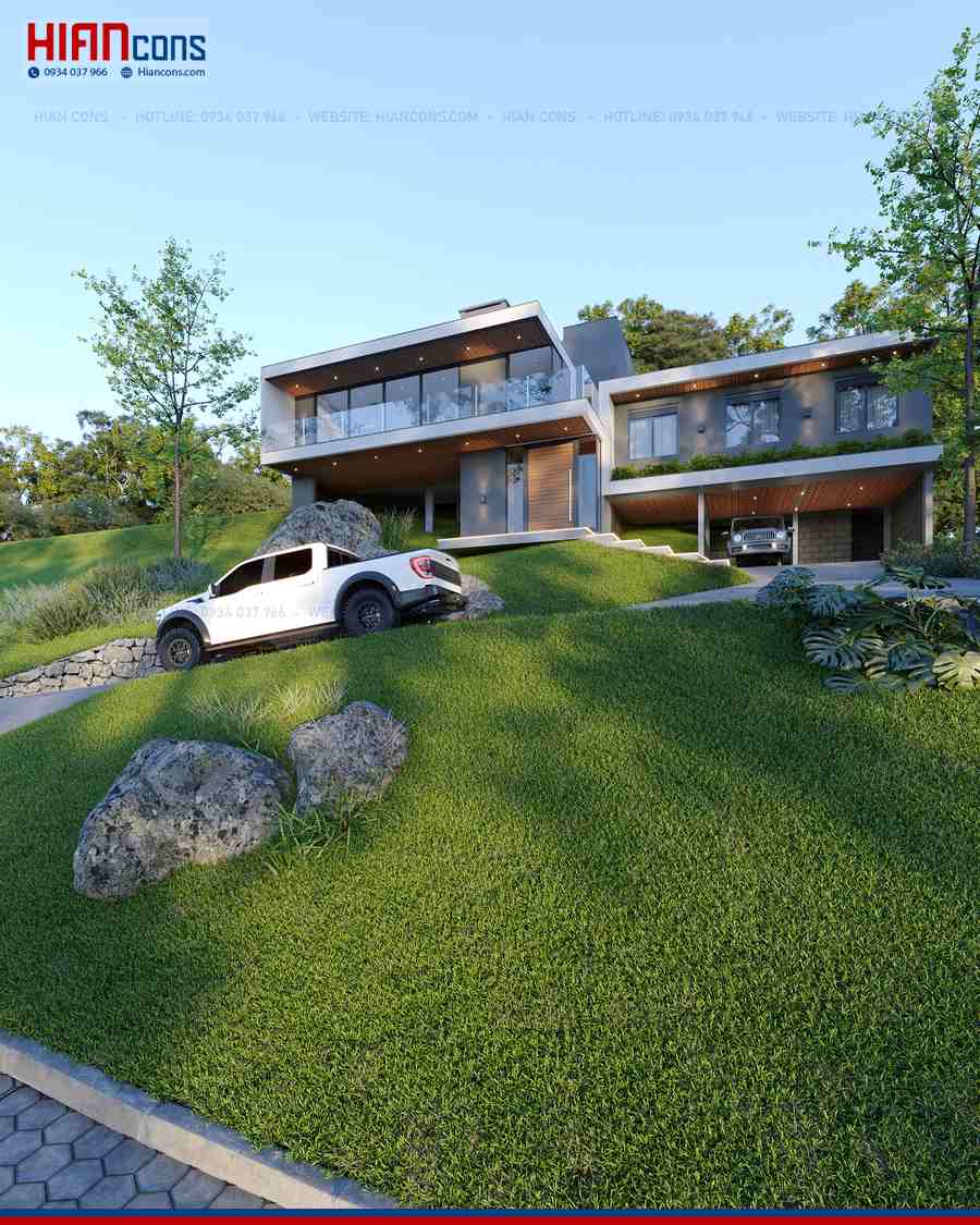 Thi Công Biệt Thự Hiện Đại Mái Thái