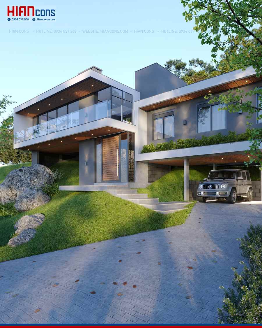Thi Công Biệt Thự Hiện Đại Mái Thái