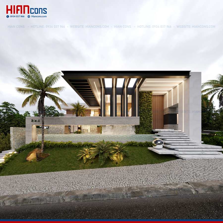 Thiết Kế Biệt Thự Hiện Đại Mái Nhật