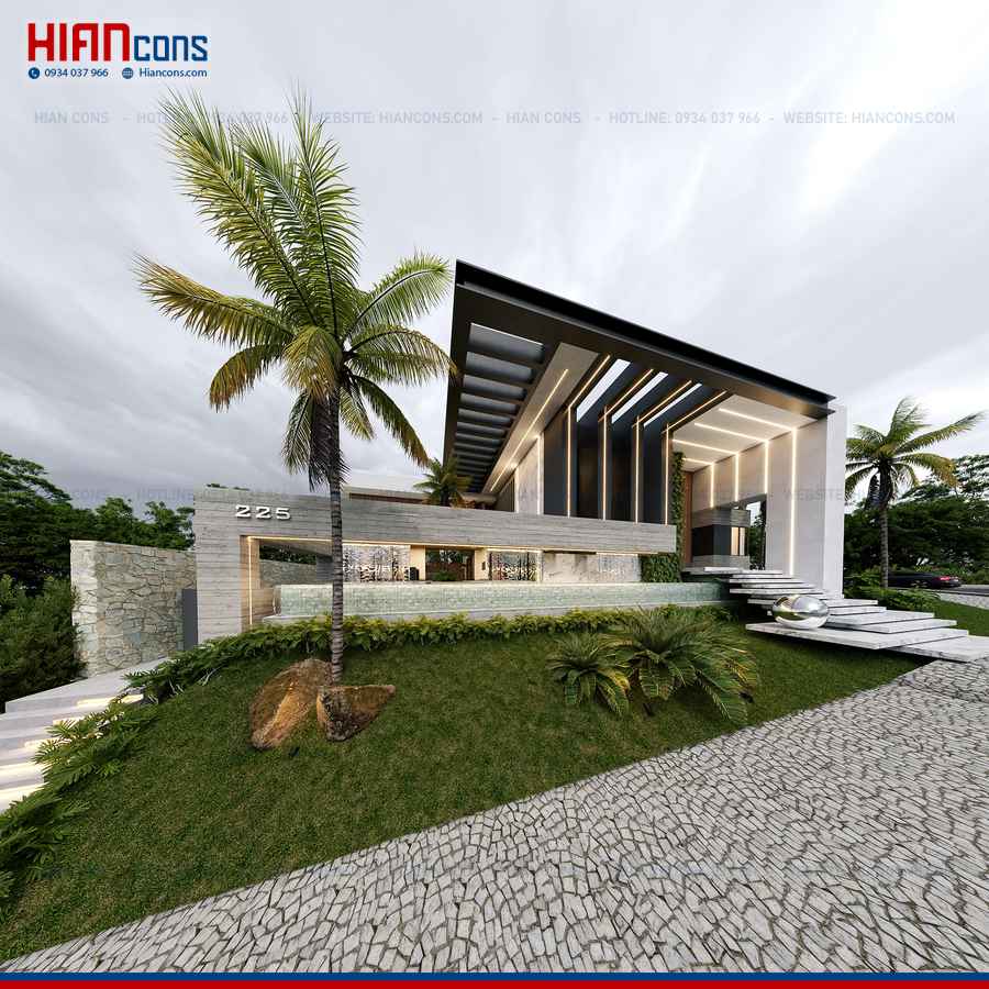 Thiết Kế Biệt Thự Hiện Đại Mái Nhật