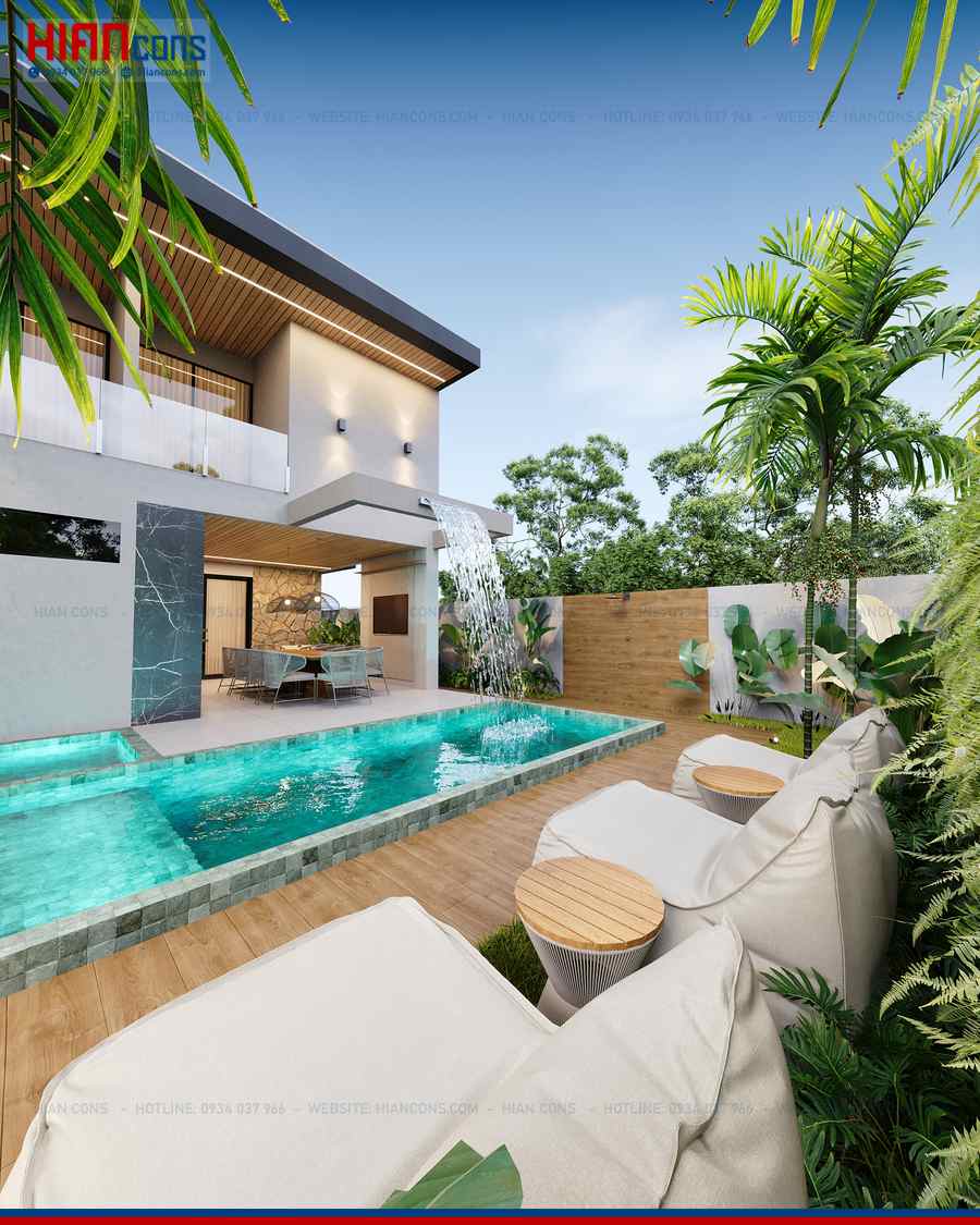 Thi Công Biệt Thự Hiện Đại Mái Nhật