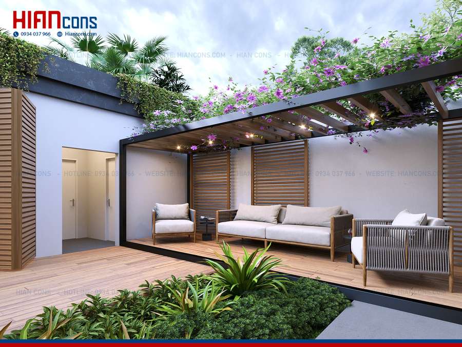Thi Công Biệt Thự Hiện Đại Mái Lệch