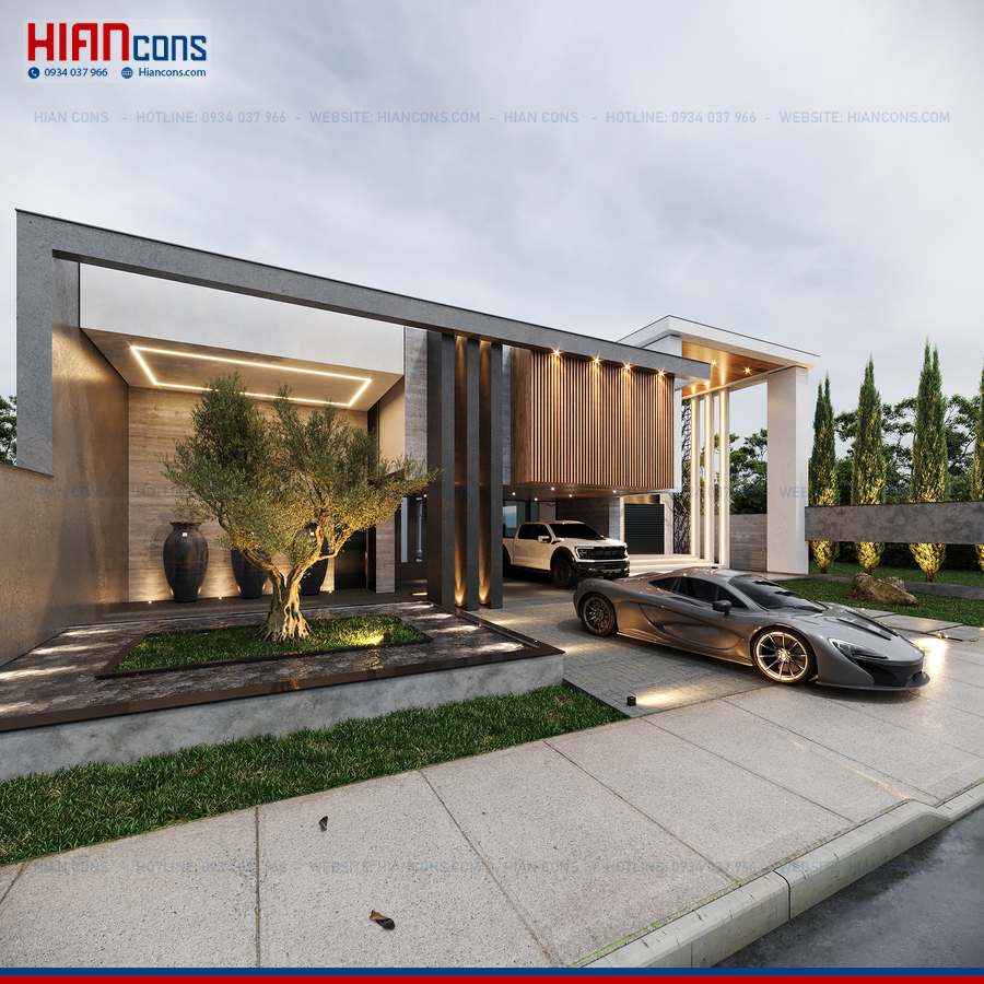 Thiết Kế Biệt Thự Hiện Đại Mái Dốc
