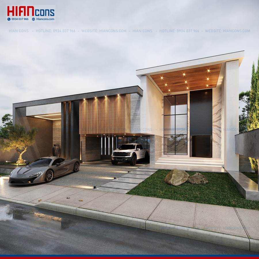 Thiết Kế Biệt Thự Hiện Đại Mái Dốc