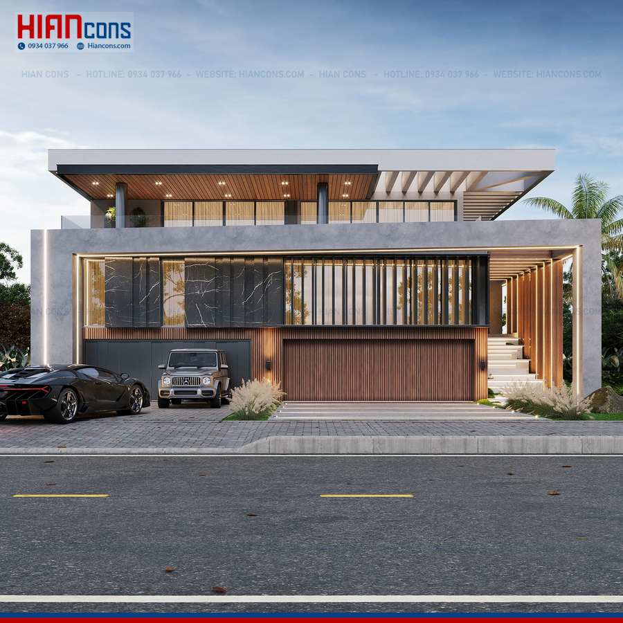 Biệt Thự Hiện Đại Mái Xanh
