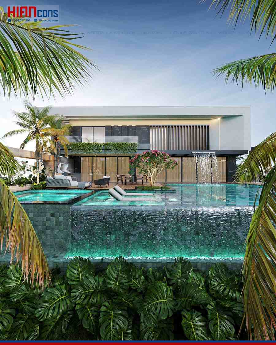 Biệt Thự Hiện Đại Mái Xanh