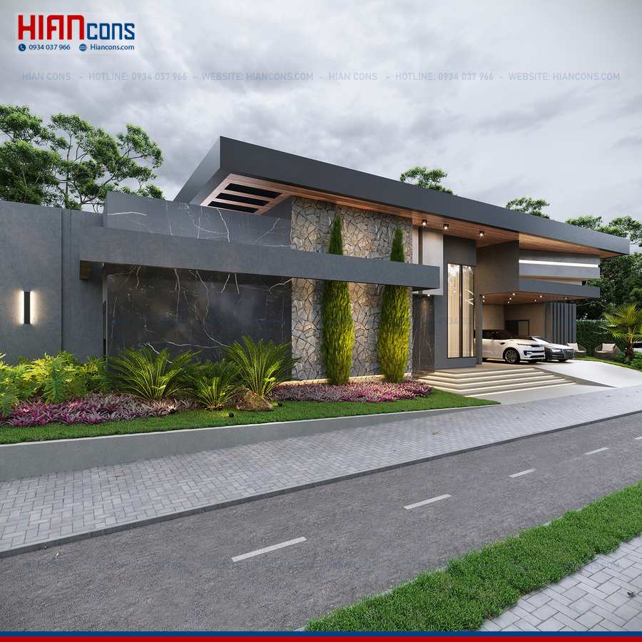 Thi Công Biệt Thự Hiện Đại Có Gara