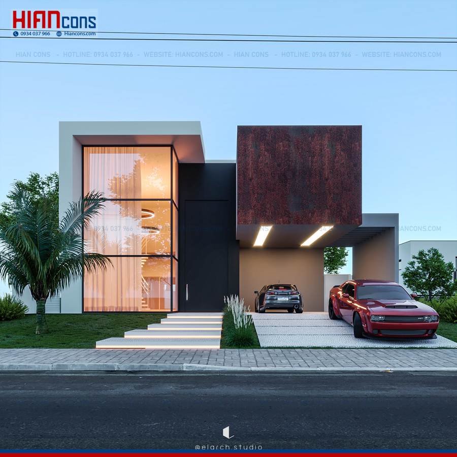 Thi Công Biệt Thự Hiện Đại Có Giếng Trời