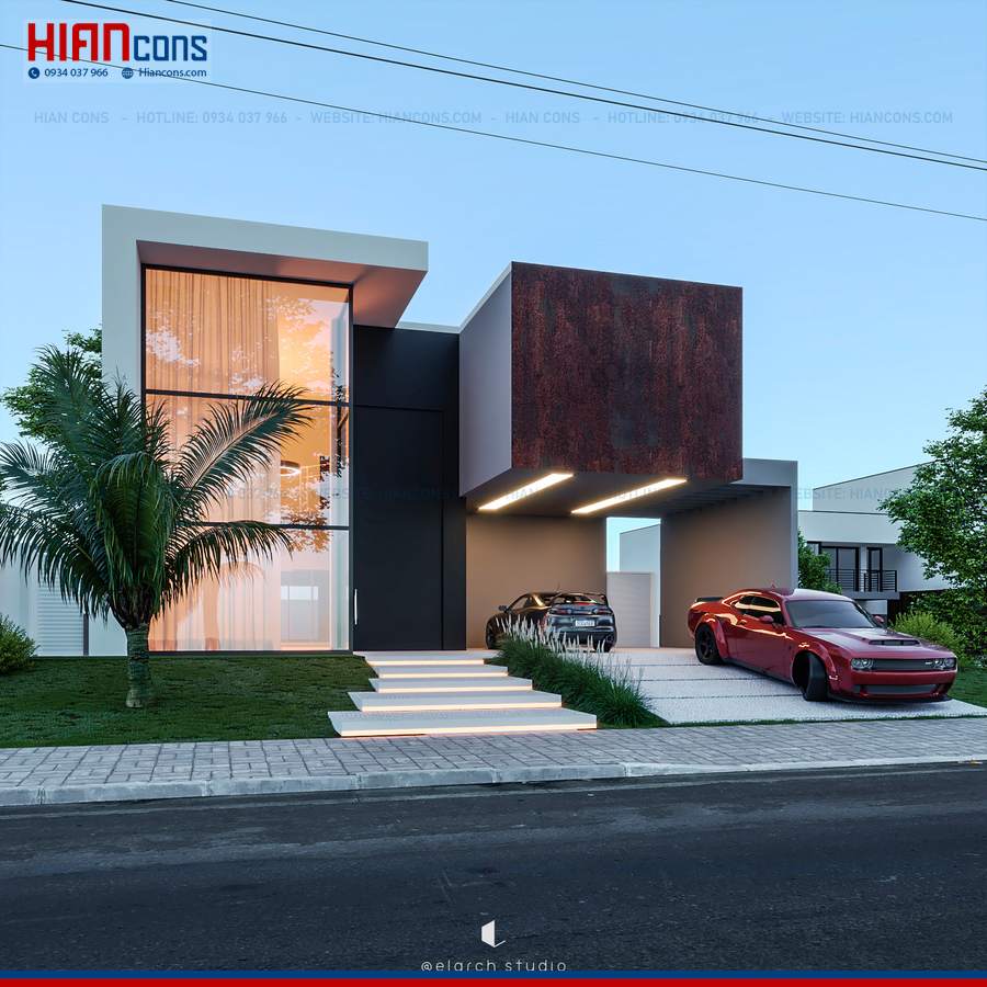 Thi Công Biệt Thự Hiện Đại Có Giếng Trời