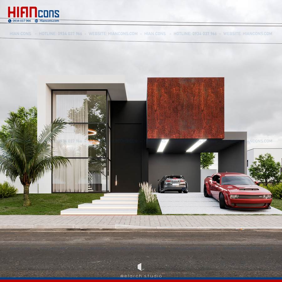 Thi Công Biệt Thự Hiện Đại Có Giếng Trời