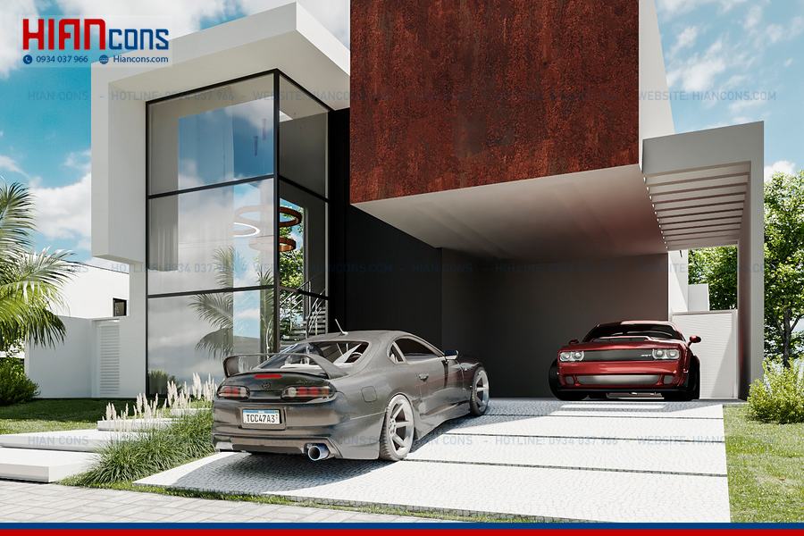 Thi Công Biệt Thự Hiện Đại Có Giếng Trời