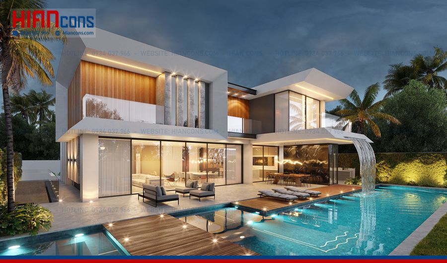 Biệt Thự Hiện Đại Có Hệ Lam