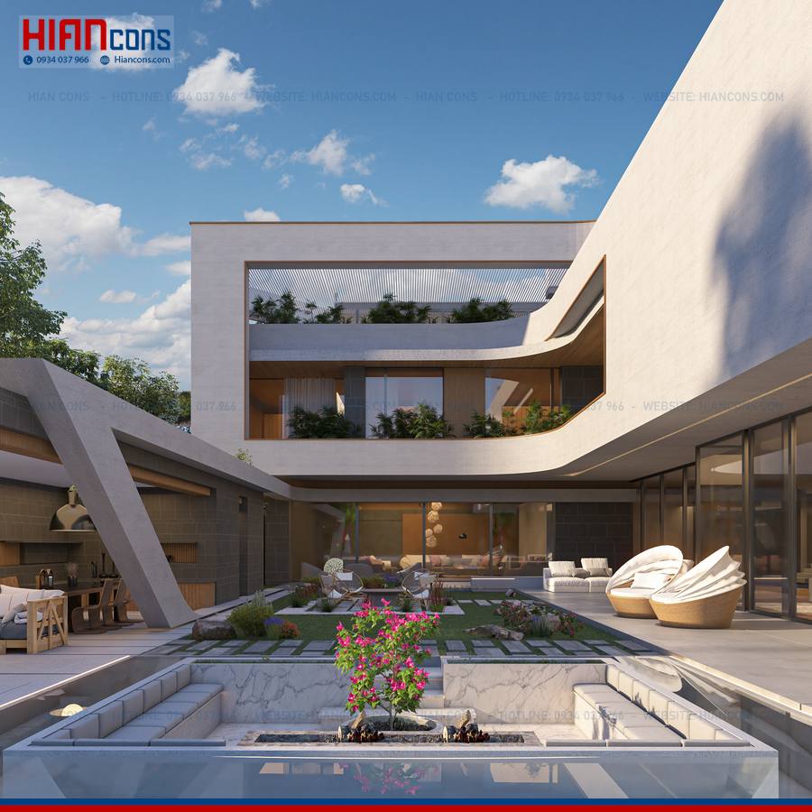 Thiết Kế Biệt Thự Hiện Đại Có Hệ Lam