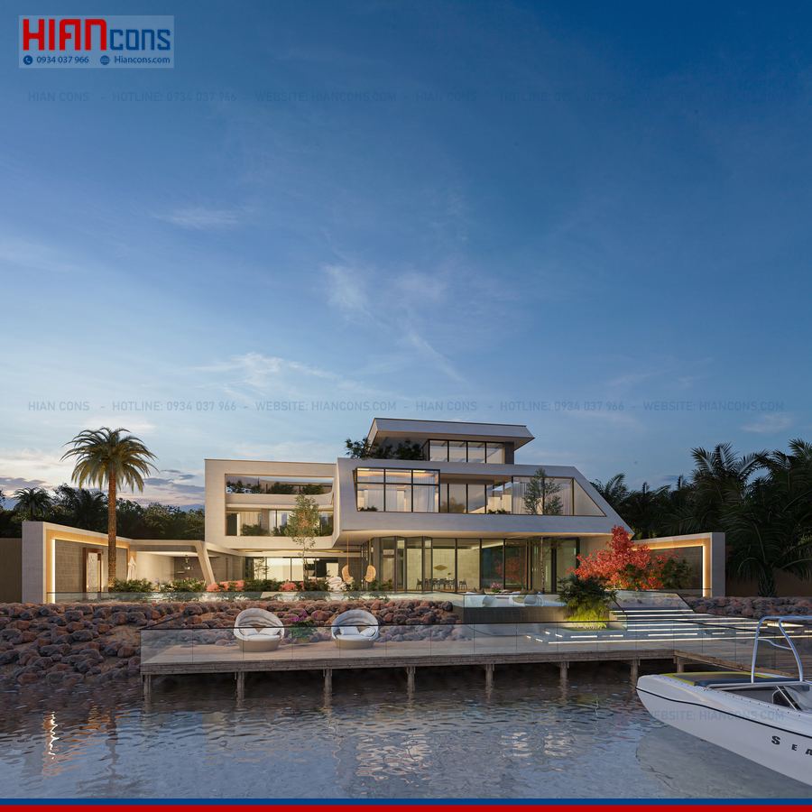 Thiết Kế Biệt Thự Hiện Đại Có Hệ Lam