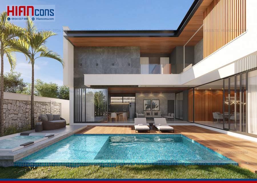 Thi Công Biệt Thự Hiện Đại Có Sảnh Lớn