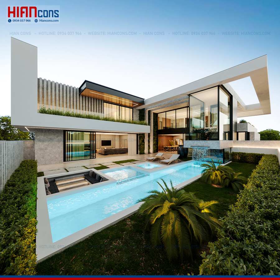 Thiết Kế Biệt Thự Hiện Đại Mặt Tiền 8M