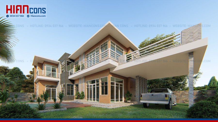 Thiết Kế Biệt Thự Hiện Đại Mặt Tiền 15M