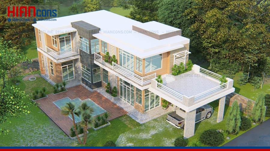 Thiết Kế Biệt Thự Hiện Đại Mặt Tiền 15M