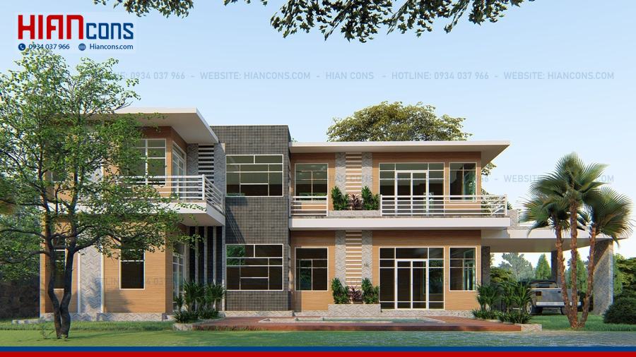 Thiết Kế Biệt Thự Hiện Đại Mặt Tiền 15M