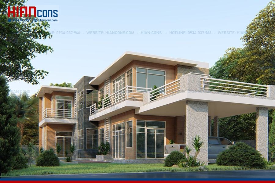 Thiết Kế Biệt Thự Hiện Đại Mặt Tiền 15M