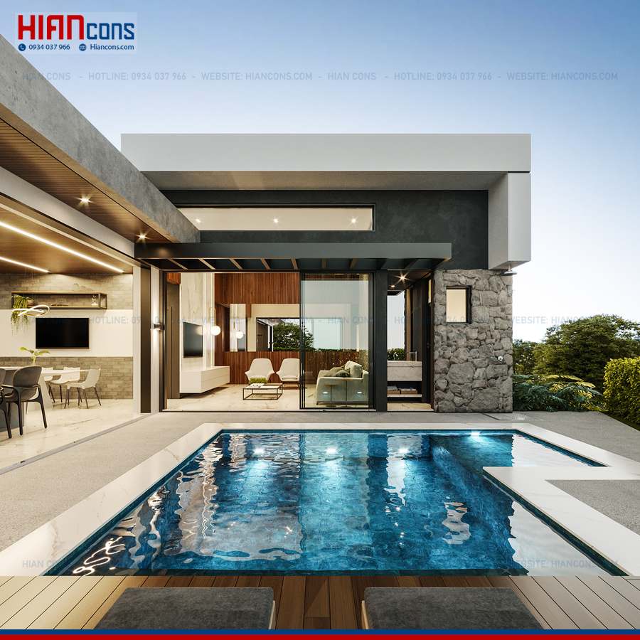 Thiết Kế Biệt Thự Hiện Đại Mặt Tiền 20M
