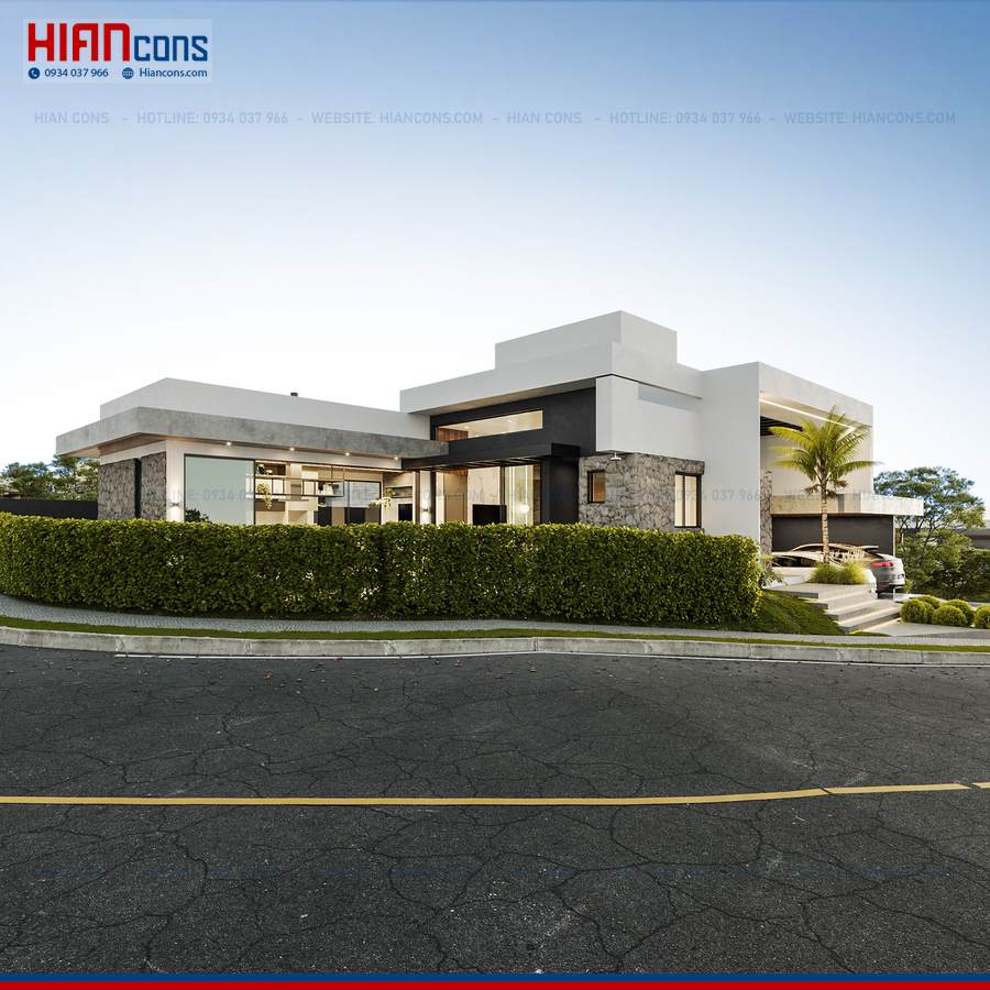 Thiết Kế Biệt Thự Hiện Đại Mặt Tiền 20M