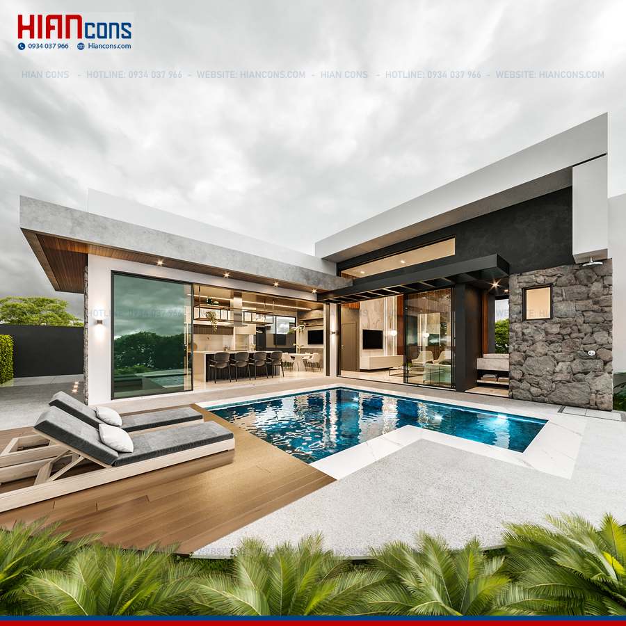 Thiết Kế Biệt Thự Hiện Đại Mặt Tiền 20M