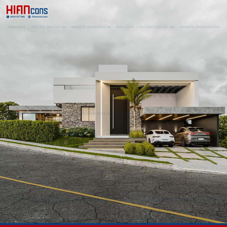 Thiết Kế Biệt Thự Hiện Đại Mặt Tiền 20M